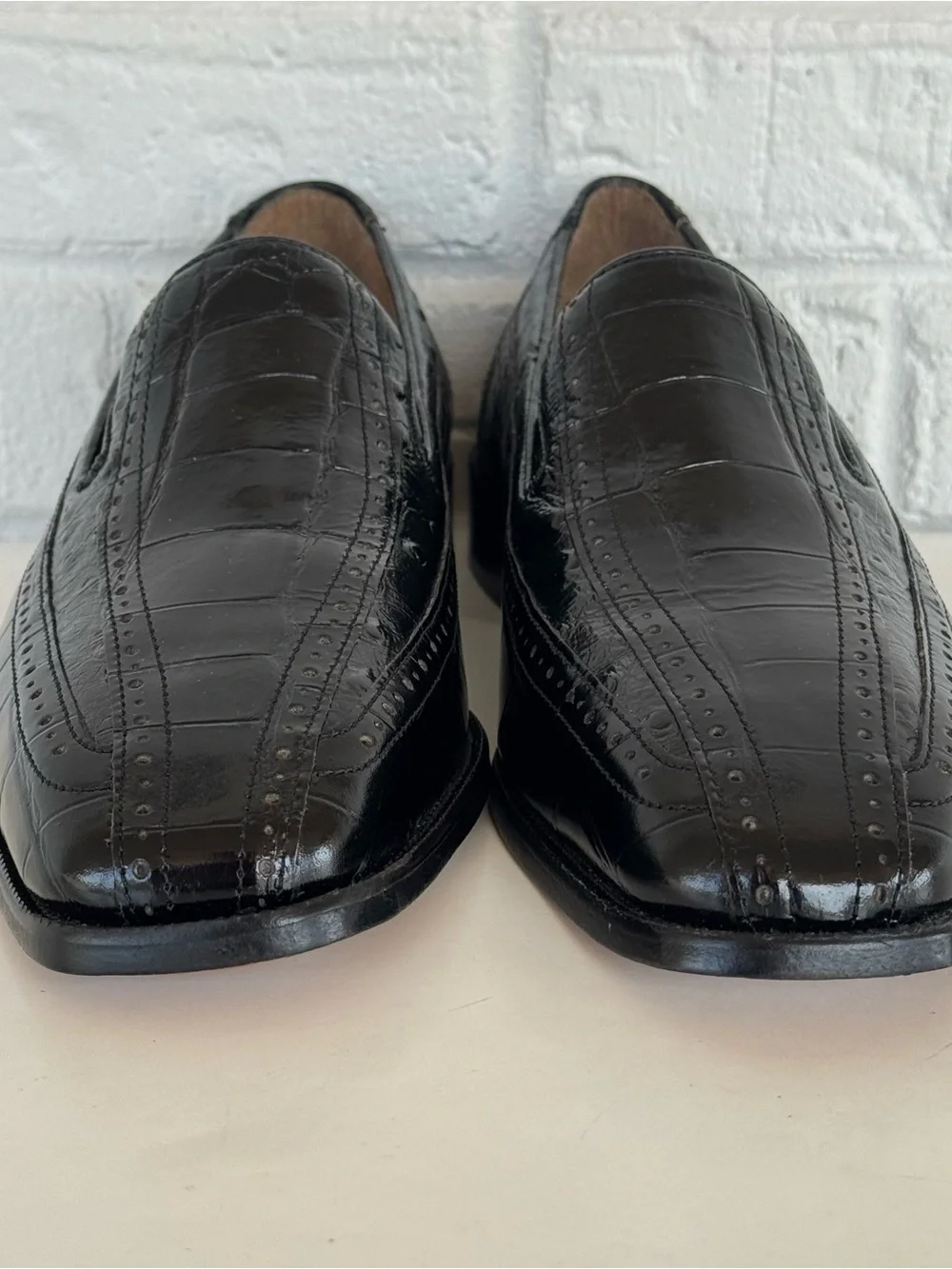 Stacy Adams Alligator Print Square Toe Loafers Men's 8